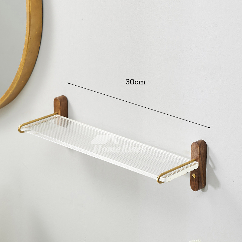 Bathroom Shelf Self-adhesive Bath Storage Rack 30-60cm Modern Space  Aluminum Rust-proof Bathroom Organizer Wall Shelf 1pc (Brushed Golden) 2024  - $15.99