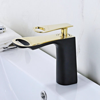 Single Hole Bathroom Faucet Toilet Black/ White Waterfall Brass Wash Basin Lavatory Faucet Polished Gold