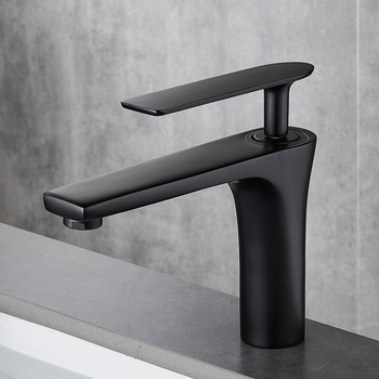 Single Handle Bathroom Sink Faucets Matte Black Modern Brass Tall Hot And Cold Faucet Toilet Wash Basin