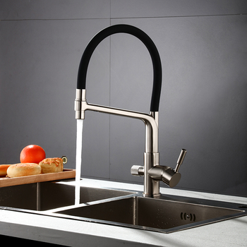 Modern Pull Down Kitchen Faucet Brass Brushed Nickel Kitchen Sink Taps Commercial Silver