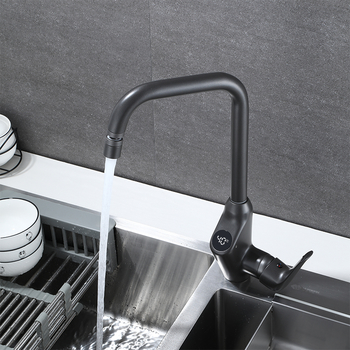 Single Hole Kitchen Faucet Brass Gunmetal Grey/ Matte Black/ Chrome Gooseneck Rotatable Sink Taps
