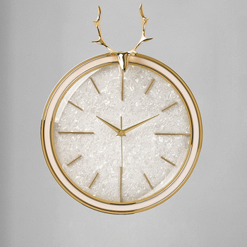 Deer Wall Clock Living Room Modern Luxury Creative Shell Dial Decorative 13/ 16 Inch Round Wall Clock