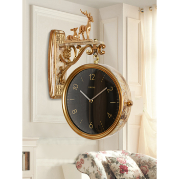 Dear Classic Double Sided Wall Clock Decorative Contemporary Quartz Living Room Wall Mount Clocks
