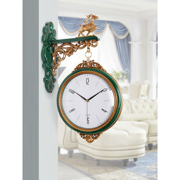 Double Sided Wall Clock Modern Luxury Deer Head Creative Living Room Decorative Home Silent Clocks