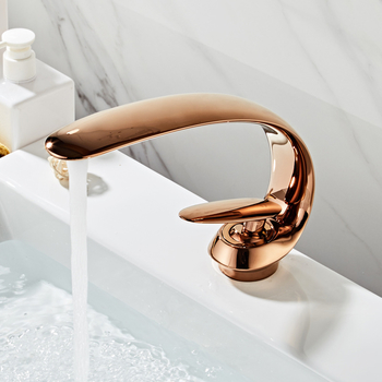 Brass Modern Faucets Bathroom Rose Gold/ Plished/ Brushed Chrome Silver White Wash Basin Lavatory Faucet