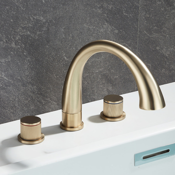Widespread Three Holes Modern Bathroom Faucets Rotatable Brass Toilet Wash Basin Brushed Gold Designer