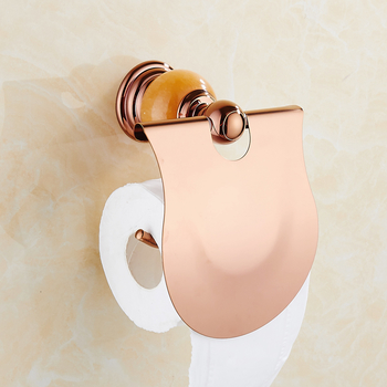 Rose Gold Cloud Toilet Paper Holder Bathroom Jade Polished Modern Wall Mount