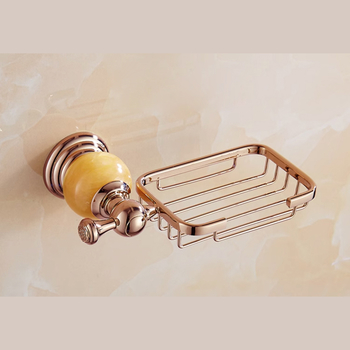 Rose Gold Shower Soap Dish Bathroom Modern Jade Wall Mounted Draining Hotel Modern