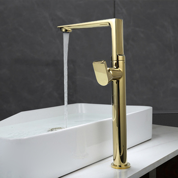 Modern Tall Vessel Faucet Polished Gold Brass Matte Black Rotatable Chrome Silver Single Hole Single Handle Water Faucets