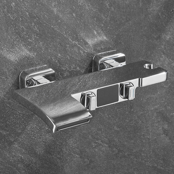 Waterfall Bathtub Shower Faucet Wall Mount Brass Chrome Matte Black/ White Bathroom Faucet Gunmetal Grey