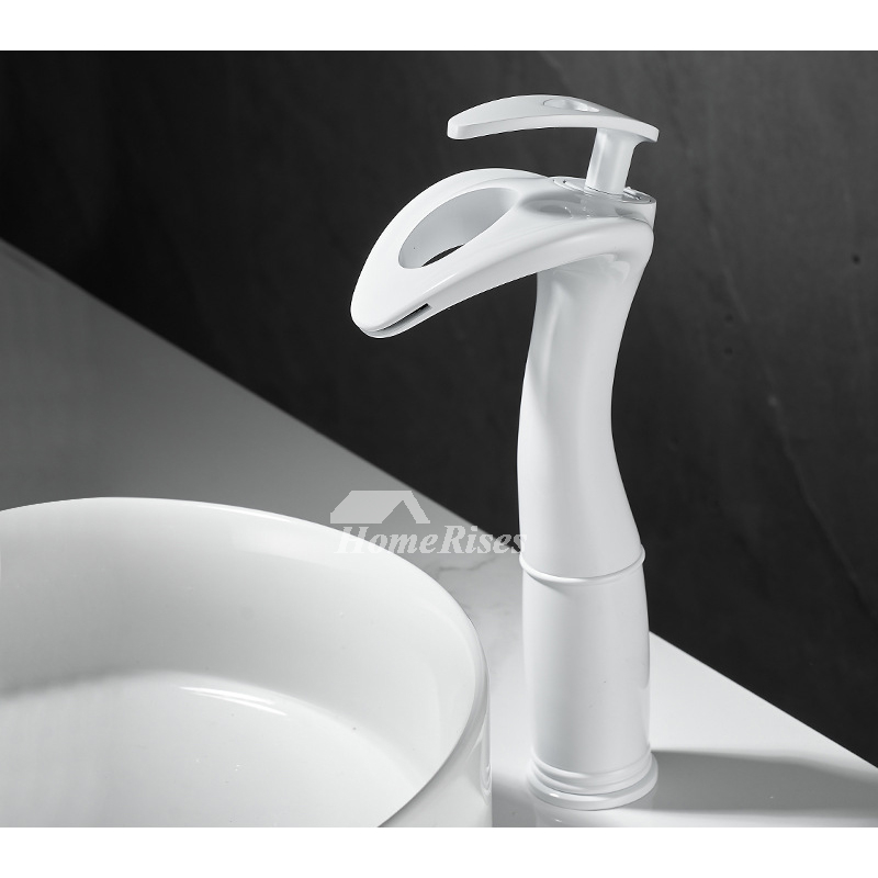 thumbnail image 2 of Waterfall Chrome Vessel Sink Faucet – Single Handle Tall Basin Mixer With Drain – GGStudy 6-DSQ-GXW 2 of 5