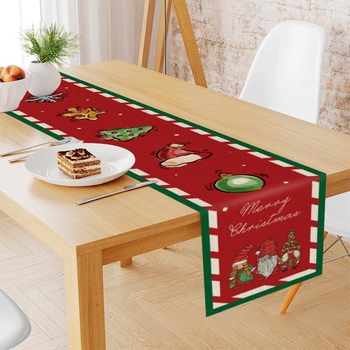 Christmas Decorations Table Flax Tablecloth Table Runner Mat Holiday Celebrations Holiday Decor