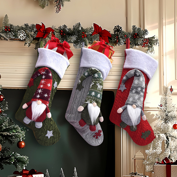 2 Pack Christmas Stockings Personalized Xmas Hanging Stocking Decorations for Holiday Christmas Party Family Decor