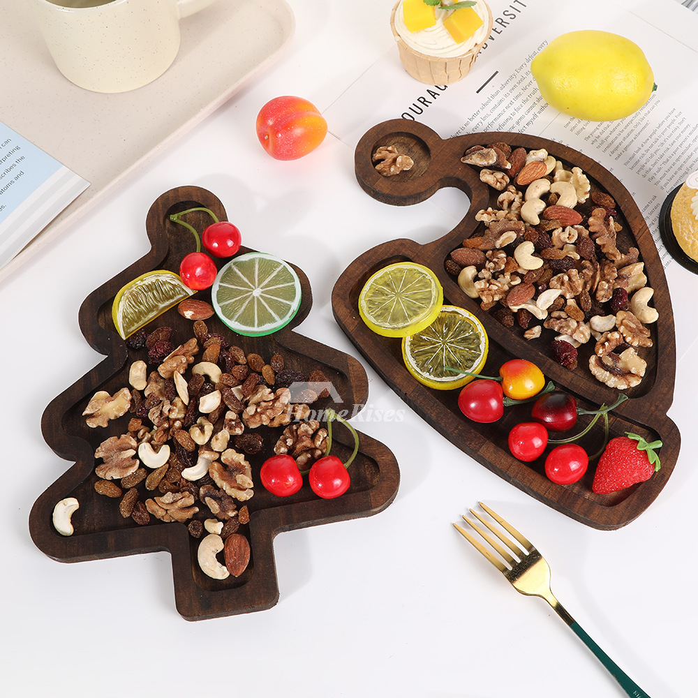 Christmas Tableware Tray Cute Home Wooden Christmas Tree Fruit Plate Cake Dessert Grid Wooden Plate Christmas Tableware Tray Cute Home Wooden Christmas Tree Fruit Plate Cake Dessert Grid Wooden Plate