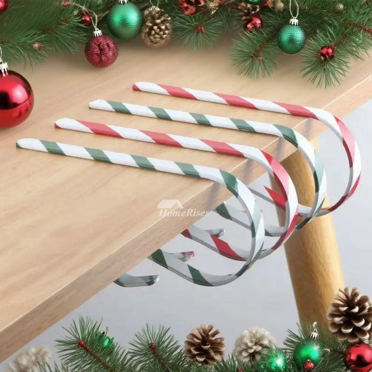 4 Pack Fireplace Hook Christmas Stocking Hook Metal Decorative Hook Red, White, Green and White Hook 4 Pack Fireplace Hook Christmas Stocking Hook Metal Decorative Hook Red, White, Green and White Hook
