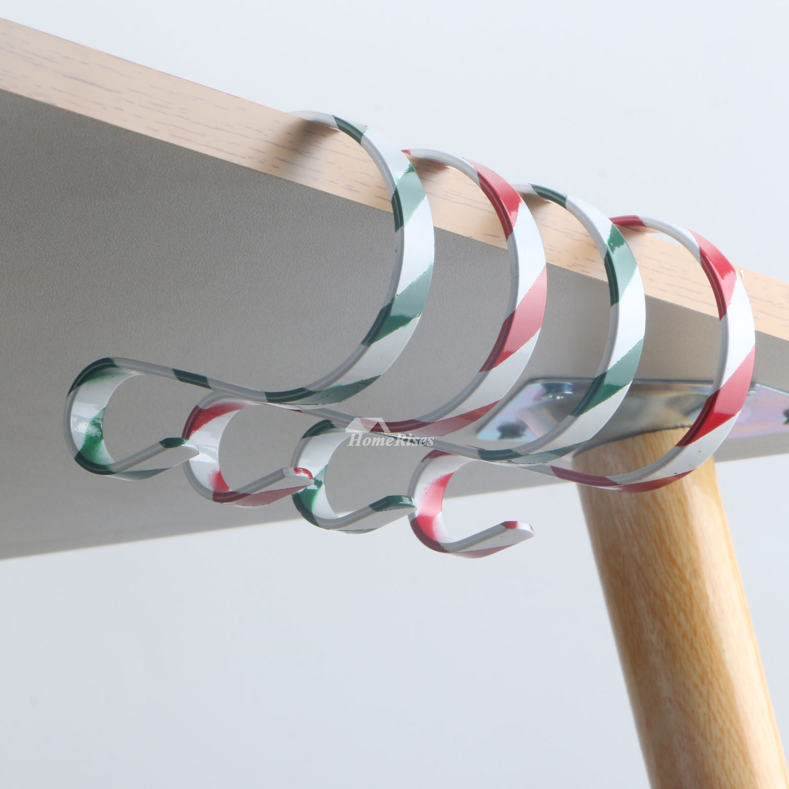 4 Pack Fireplace Hook Christmas Stocking Hook Metal Decorative Hook Red, White, Green and White Hook 4 Pack Fireplace Hook Christmas Stocking Hook Metal Decorative Hook Red, White, Green and White Hook