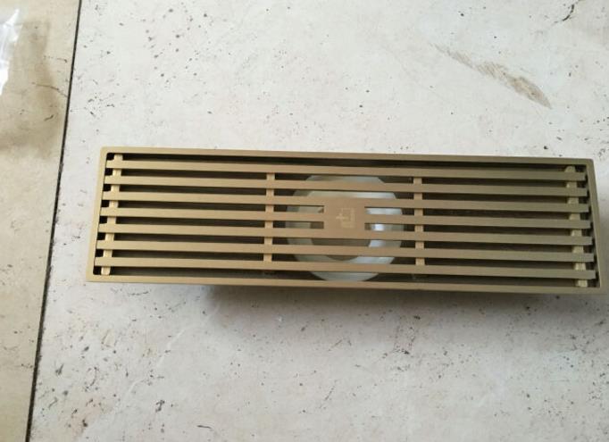 Qst-50 Luxury Brushed Nickel Linear Brass Shower Drain, Best Anti Clogging  Rectangular Floor Drain, Assembly