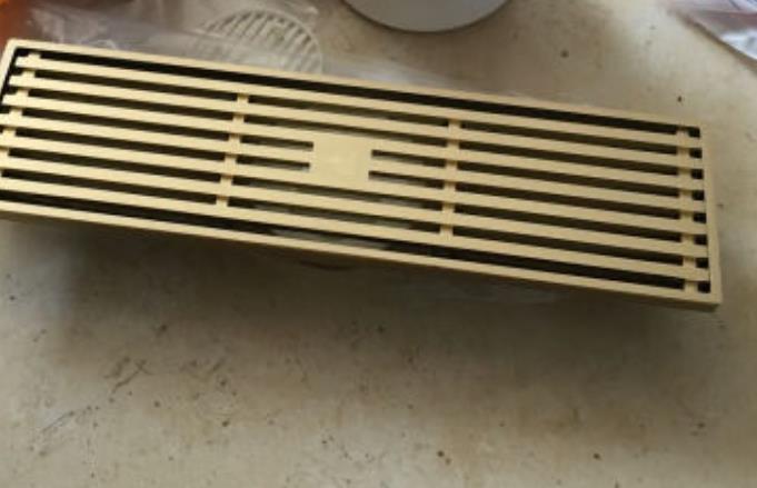 Qst-50 Deodorant Gold Brushed Brass Linear Shower Drain Anti Clogging, Best  Rectangular Floor Drain Assembly