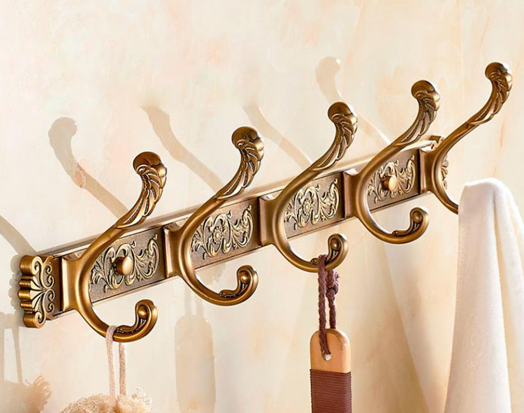 Antique Carved Decorative Wall Hooks For Bathroom