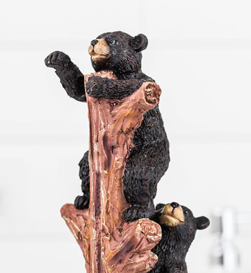 Unique Creative Free Standing Black Bear Toilet Paper Towel Holder