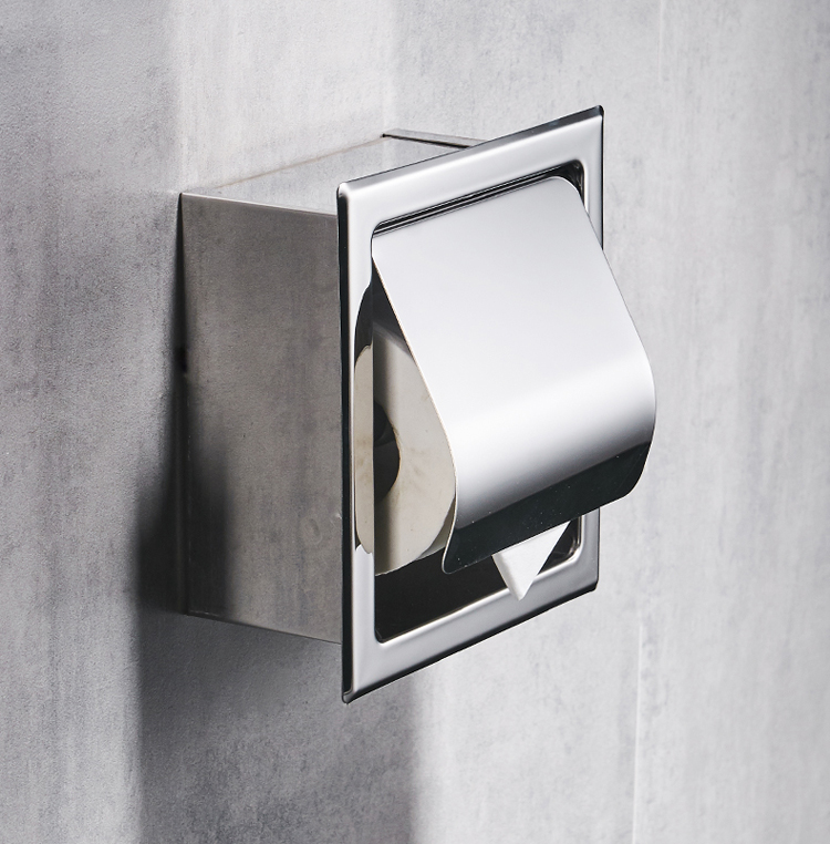 Recessed Toilet Paper Holder Brushed Nickel Wall Toilet Paper