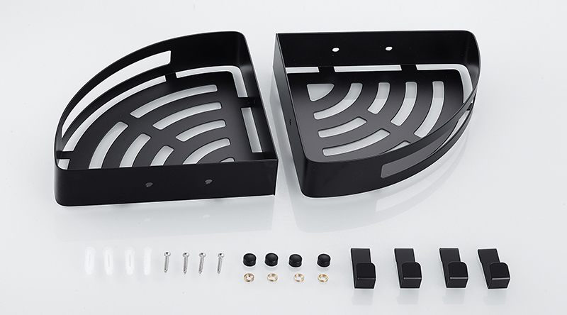Black Bathroom Corner Shelf